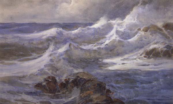 unknow artist Waves and Rocks Norge oil painting art